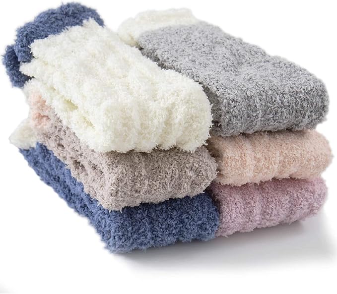 fluffy fuzzy slipper socks for women