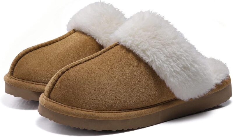 womens fuzzy memory foam slippers